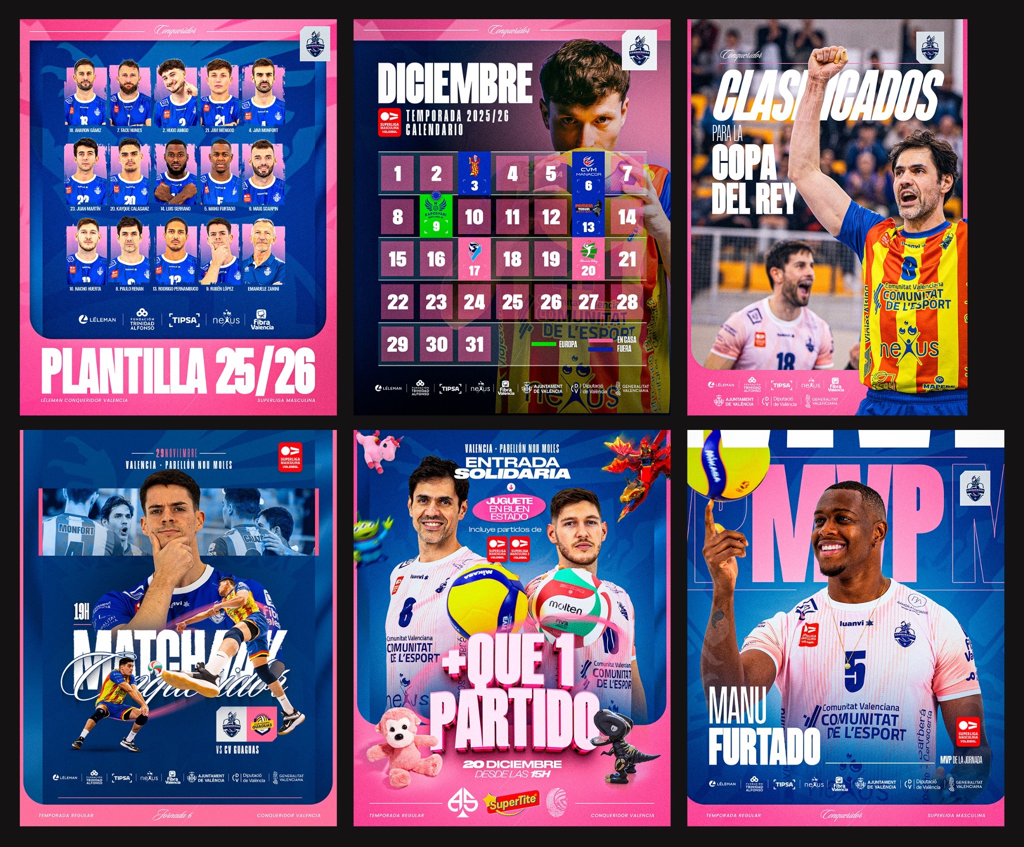 Identidad gráfica de Conqueridor Valencia para la temporada 2025–2026