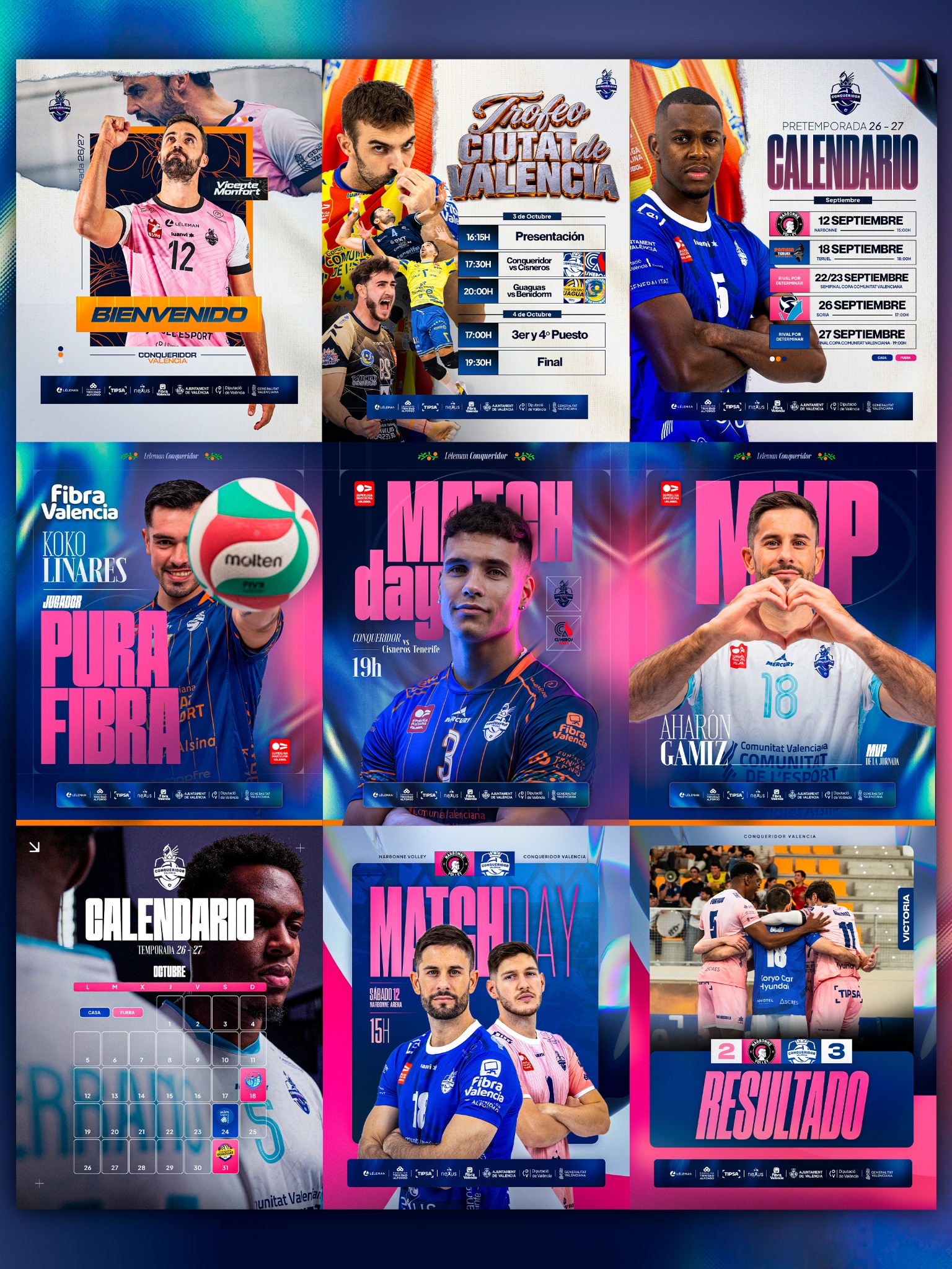 Desarrollo de la identidad gráfica del club a lo largo de dos temporadas, dando continuidad visual a su comunicación dentro y fuera de la pista.